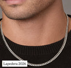 שרשרת חוליות גורמט בציפוי זהב לבן - Lapedera