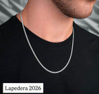 שרשרת חוליות גורמט בציפוי זהב לבן - Lapedera