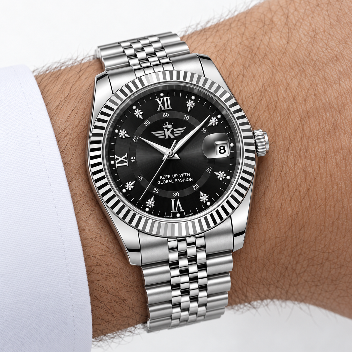 LAPEDERA Santos — כסוף שחור — שעון על היד
